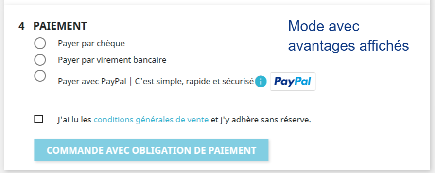 Bouton par défaut à l’étape d’inscription