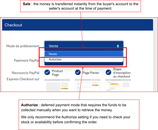 Payment collection mode setting