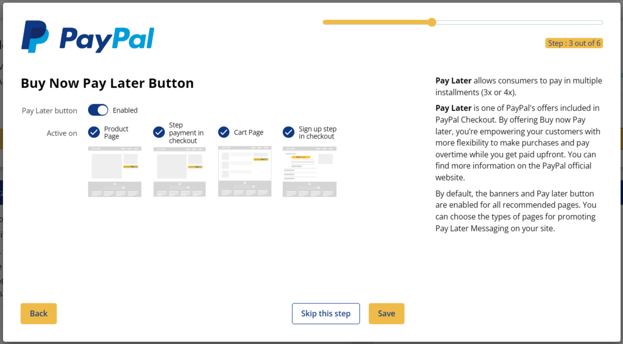 Step 3 — installment payments