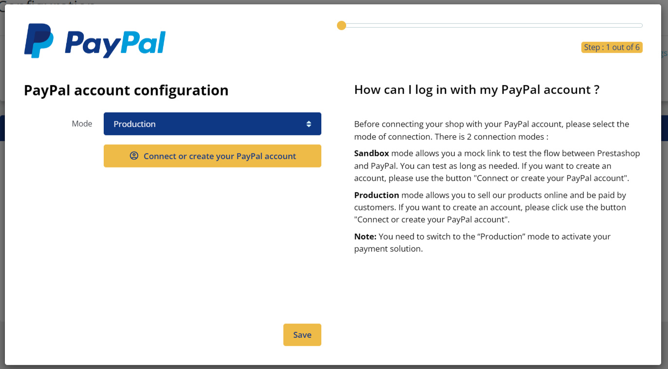 Étape 1 — connexion au compte PayPal Professionnel