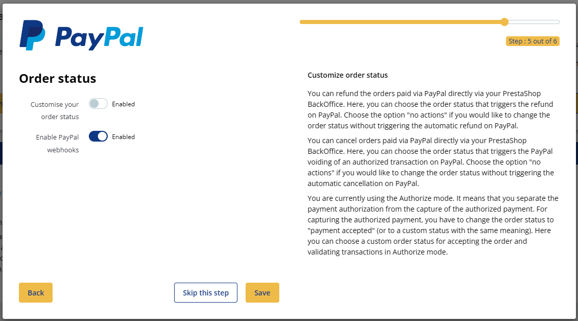Étape 5 — statuts de commande et webhooks